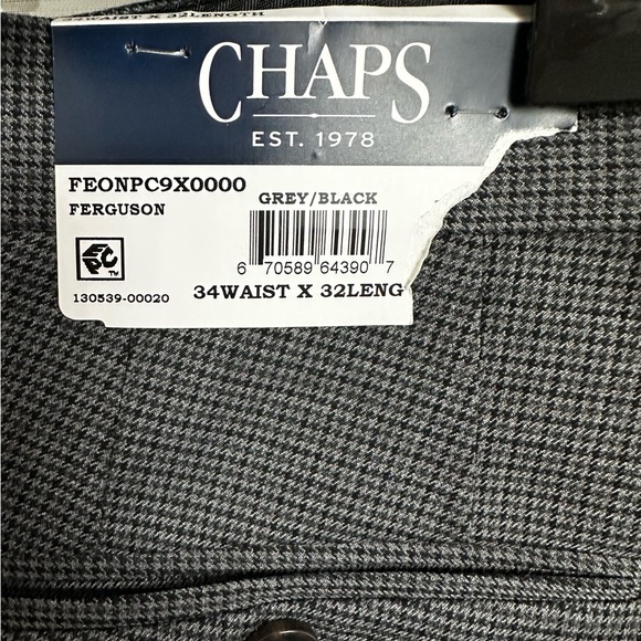 Chaps Slacks grey/black 34x32 - Picture 2 of 3